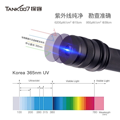 TANK007探客CI02 V2多波段勻光手電筒刑偵、檢查、找尋、勘察專用手電